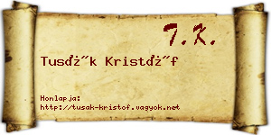 Tusák Kristóf névjegykártya